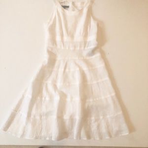 White Linen Sleeveless Dress